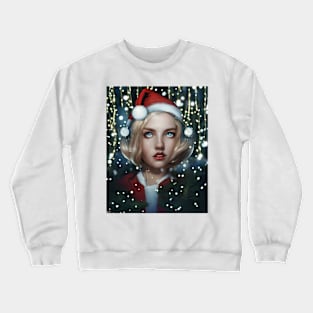 Portrait Of Female Santa 2 Crewneck Sweatshirt